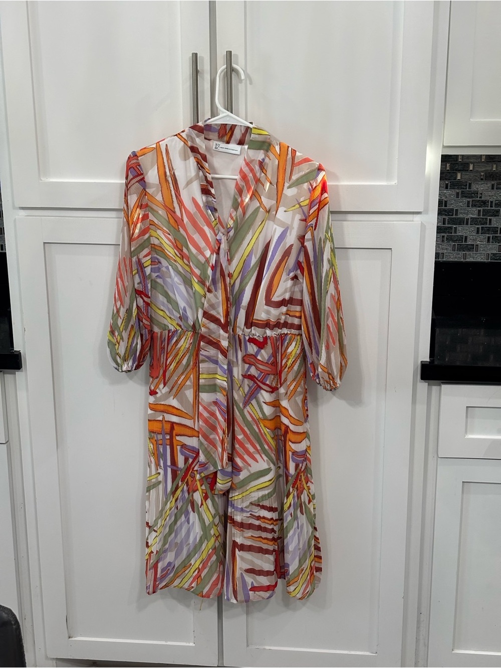 New York & Company Multi- color midi dress Size M